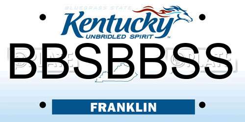 BBSBBSS Kentucky License Plate