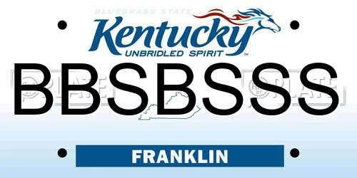 BBSBSSS Kentucky License Plate