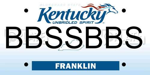 BBSSBBS Kentucky License Plate