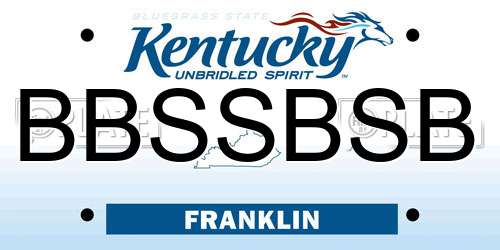 BBSSBSB Kentucky License Plate