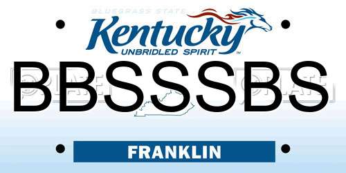BBSSSBS Kentucky License Plate