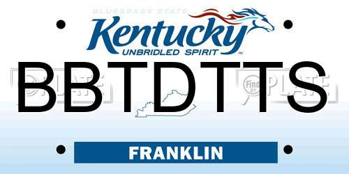 BBTDTTS Kentucky License Plate