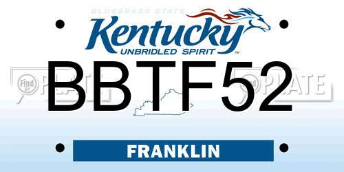BBTF52 Kentucky License Plate