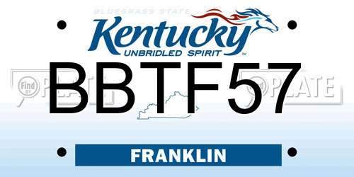 BBTF57 Kentucky License Plate