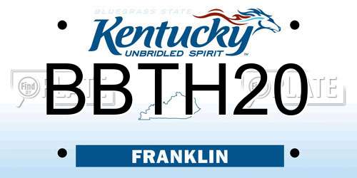 BBTH20 Kentucky License Plate