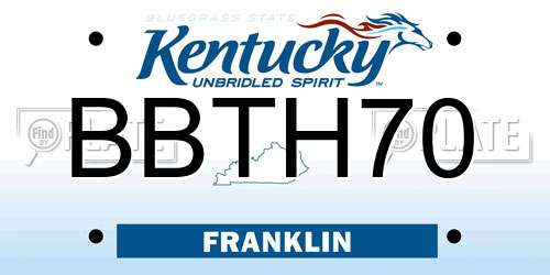 BBTH70 Kentucky License Plate