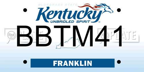 BBTM41 Kentucky License Plate