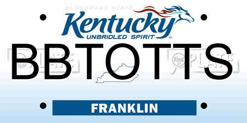 BBTOTTS Kentucky License Plate