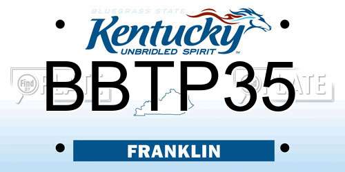 BBTP35 Kentucky License Plate