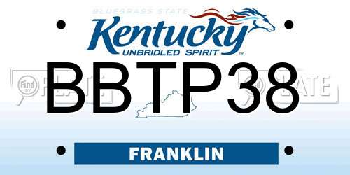 BBTP38 Kentucky License Plate