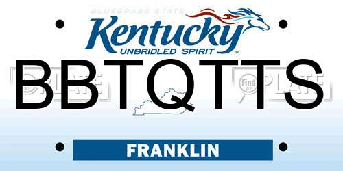 BBTQTTS Kentucky License Plate