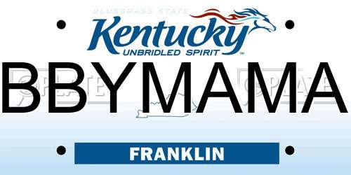 BBYMAMA Kentucky License Plate