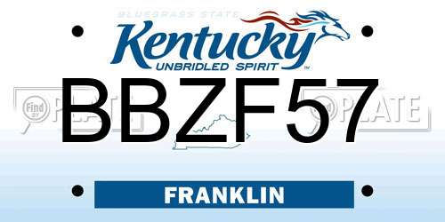 BBZF57 Kentucky License Plate