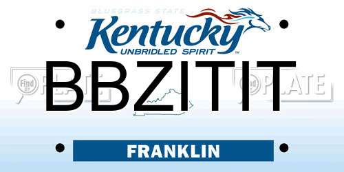 BBZITIT Kentucky License Plate