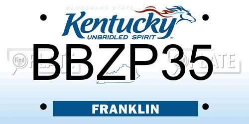 BBZP35 Kentucky License Plate