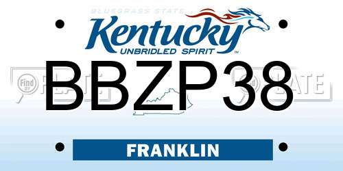 BBZP38 Kentucky License Plate