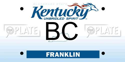 BC Kentucky License Plate