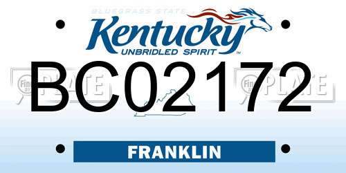 BC02172 Kentucky License Plate