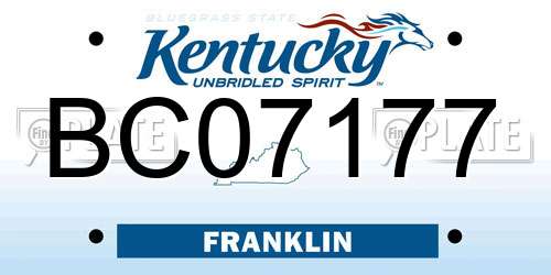 BC07177 Kentucky License Plate