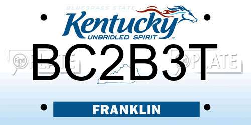 BC2B3T Kentucky License Plate