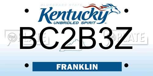 BC2B3Z Kentucky License Plate