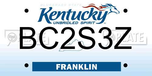 BC2S3Z Kentucky License Plate