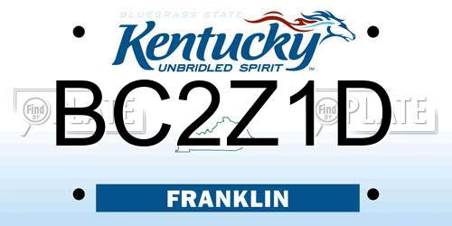 BC2Z1D Kentucky License Plate