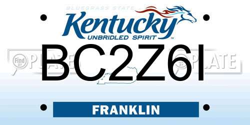BC2Z6I Kentucky License Plate