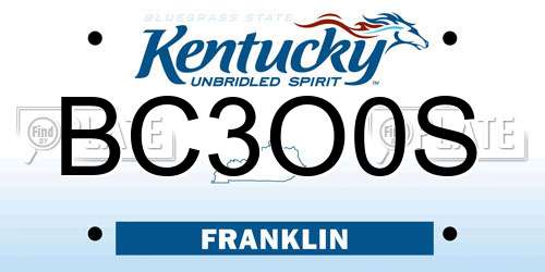 BC3O0S Kentucky License Plate