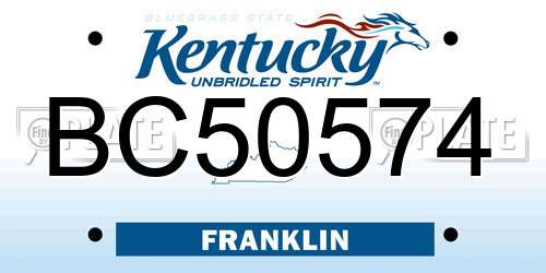 BC50574 Kentucky License Plate