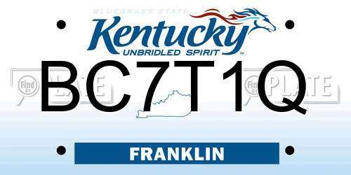 BC7T1Q Kentucky License Plate