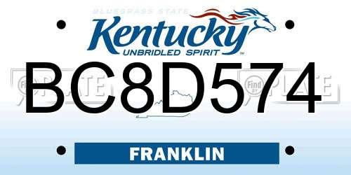 BC8D574 Kentucky License Plate