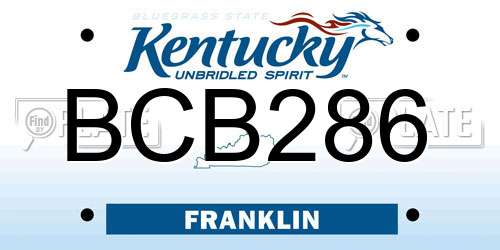BCB286 Kentucky License Plate