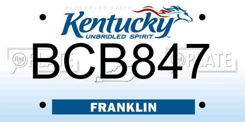BCB847 Kentucky License Plate