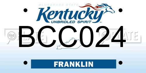 BCC024 Kentucky License Plate