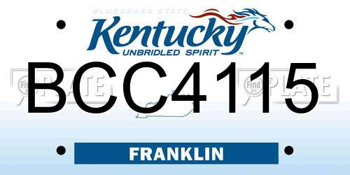 BCC4115 Kentucky License Plate
