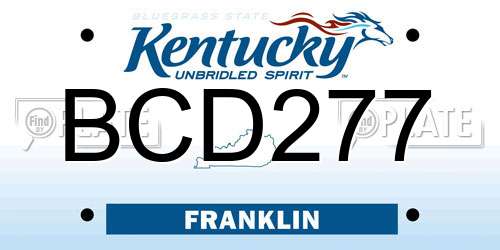 BCD277 Kentucky License Plate