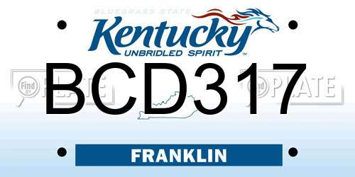 BCD317 Kentucky License Plate