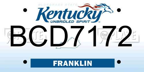 BCD7172 Kentucky License Plate