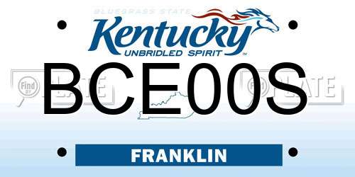 BCE00S Kentucky License Plate