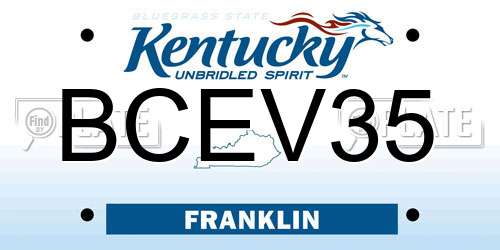 BCEV35 Kentucky License Plate