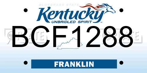 BCF1288 Kentucky License Plate