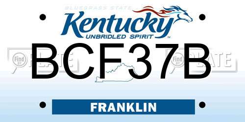 BCF37B Kentucky License Plate