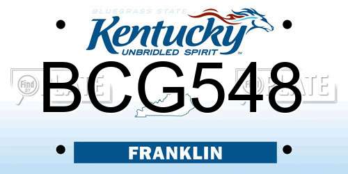 BCG548 Kentucky License Plate