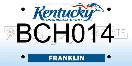 BCH014 Kentucky License Plate