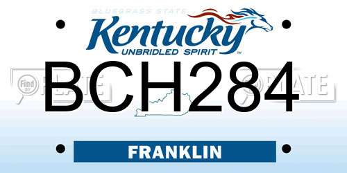 BCH284 Kentucky License Plate
