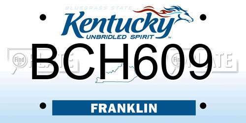 BCH609 Kentucky License Plate