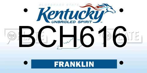 BCH616 Kentucky License Plate