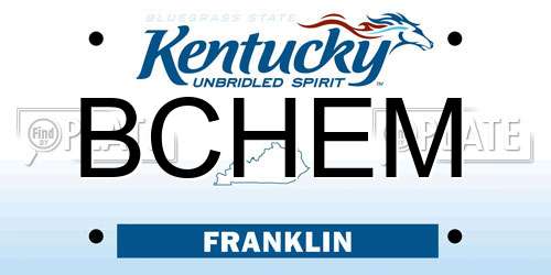 BCHEM Kentucky License Plate