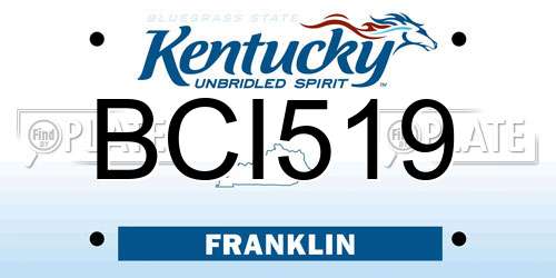 BCI519 Kentucky License Plate